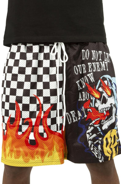 Front View Enemy Mine Mesh Shorts