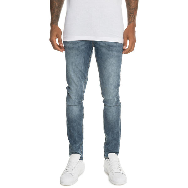 Front View Slim Denim Jeans Blue