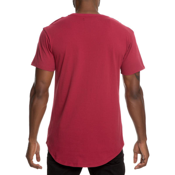 SS Scallop Tee Burgundy
