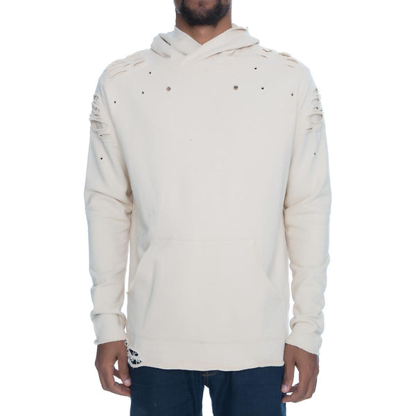 Front View Men's Distressed Hoodie