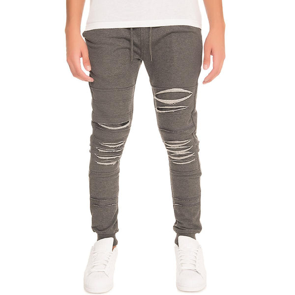 Front View Men's Ripped Joggers