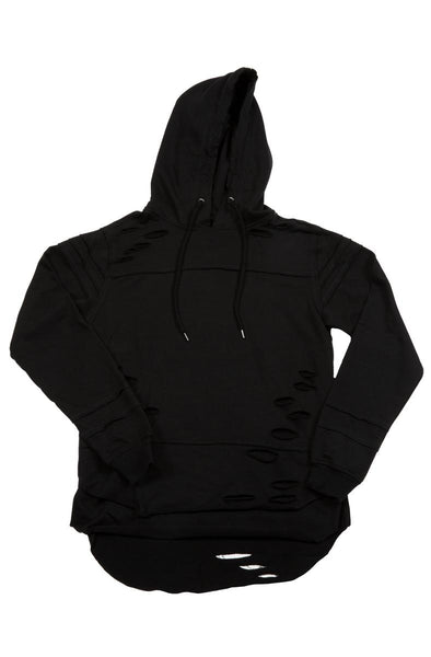 Front View Ripped Layered Hoodie