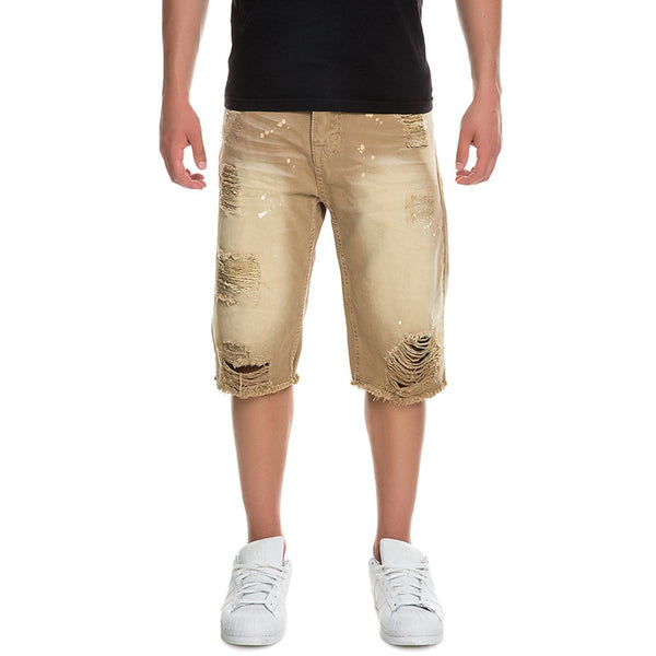 Front View Mens Twill Rip Short