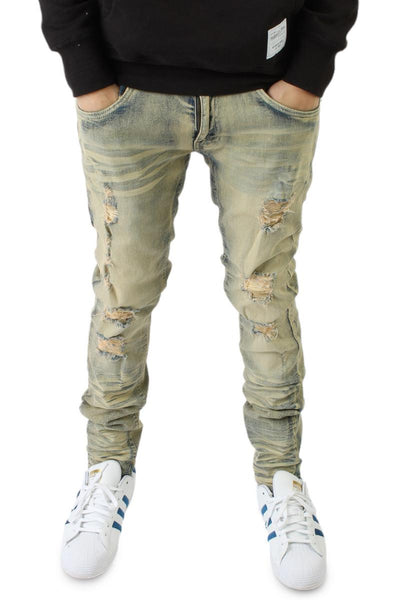 Front View Octane Dirty Wash Denim Jeans