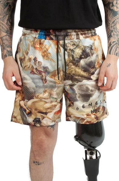 Front View Renaissance Mesh Shorts