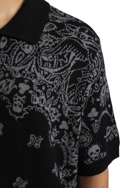 Paisley Knit Button-up Shirt