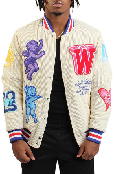 Front View Cherub Rock Varsity Jacket