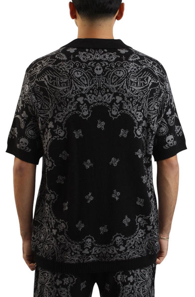 Paisley Knit Button-up Shirt