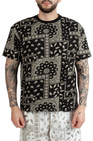Front View Drop Shoulder Paisley T-Shirt