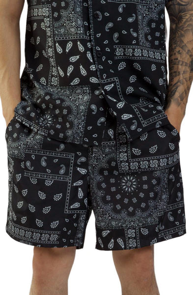 Front View Paisley Nylon Short