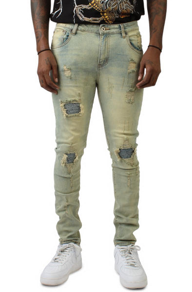 Front View Distressed Jean