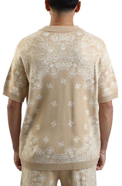 Paisley Knit Button-up Shirt