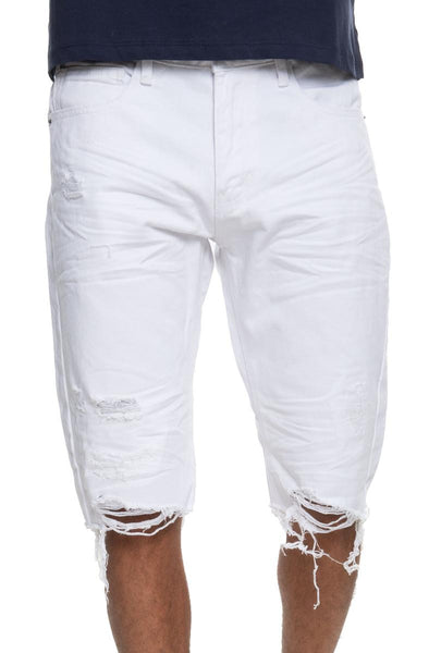 Front View Span Denim Shorts