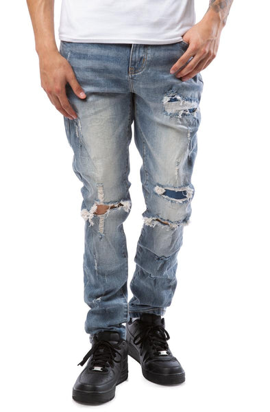 Front View Quinn Distress Basic Jeans