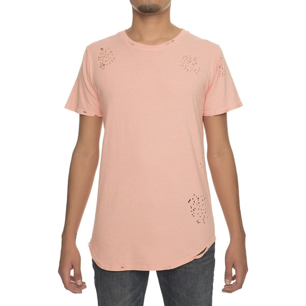 Front View Men's Destroyed Scallop Tee