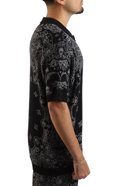 Paisley Knit Button-up Shirt