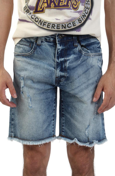 Front View Zachariah Raw Hem Denim Short