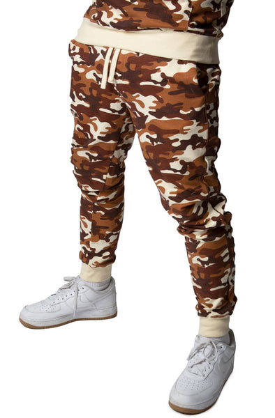Front View Desert Camo Piped Jogger