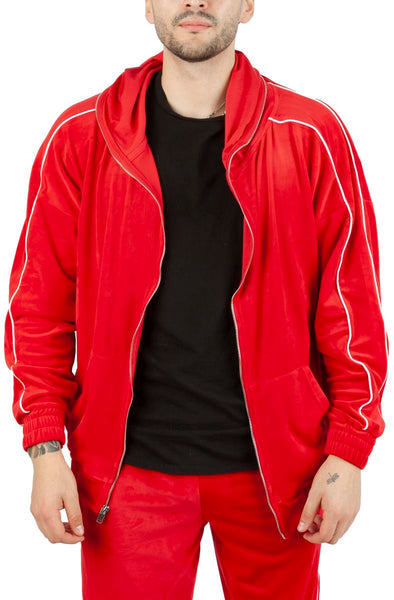 Front View Velour FaceZip Hoodie