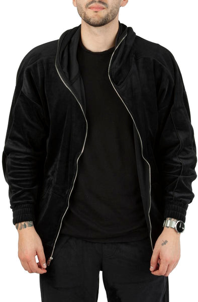 Front View Velour FaceZip Hoodie
