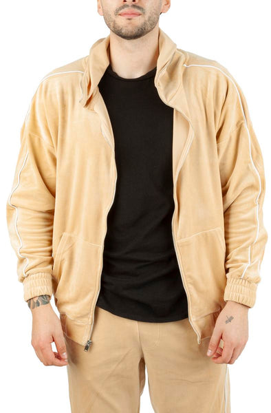 Front View Velour FaceZip Hoodie