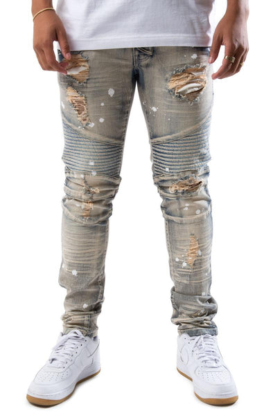 Front View Shifty Biker Knee Jeans