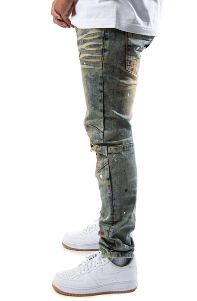 Schizo Distressed Splatter Jeans