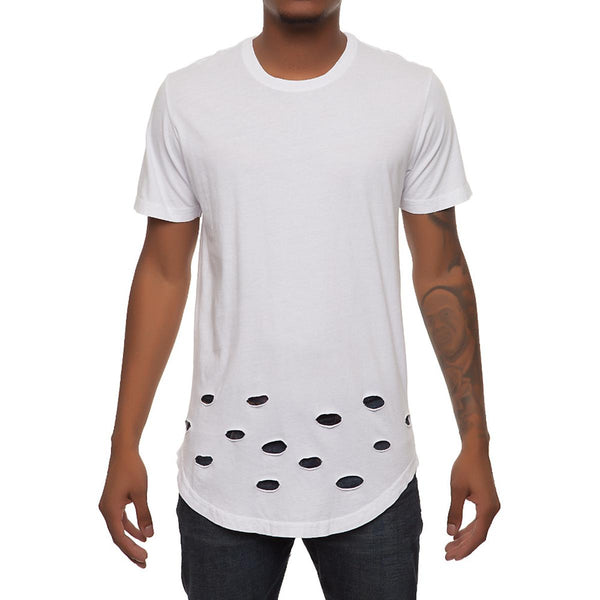 Front View Men's Destroyed Bottom Tee