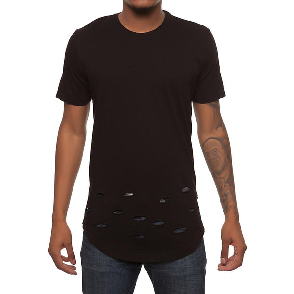 Front View Men's Destroyed Bottom Tee