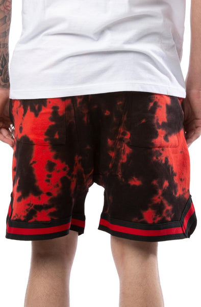 Red Dawn Cloud Dye Dropped Shorts