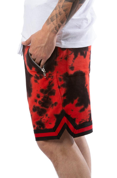 Red Dawn Cloud Dye Dropped Shorts