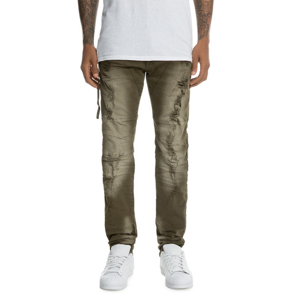 Front View Men's Zipped Ripped Pants