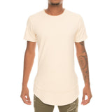 Front View Men's Double Layer Raw Edge Tee
