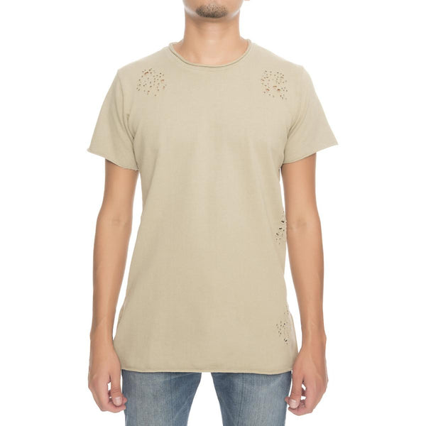 Front View Men's Terry Destroyed Tee