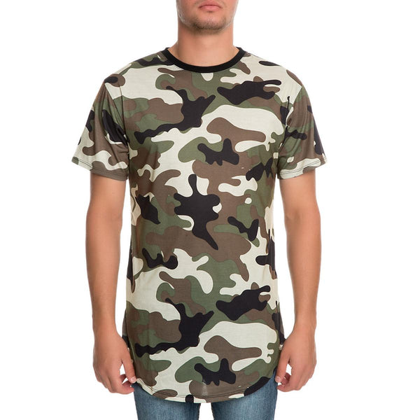 Front View Men's Scallop Tee W Zip Si