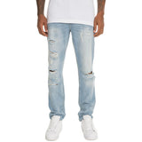Front View Men's Ripped Denim Jeans