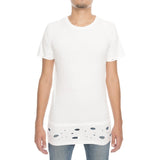 Front View Men's Destroyed Double Tee