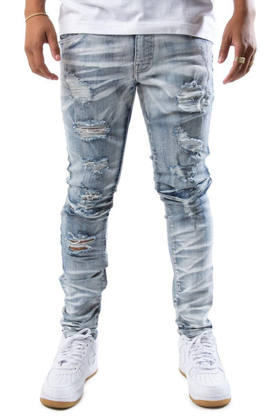 Front View Schizo Crinkle Wash Jean