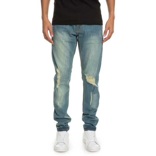 Front View Men's Destruct Denim Jean