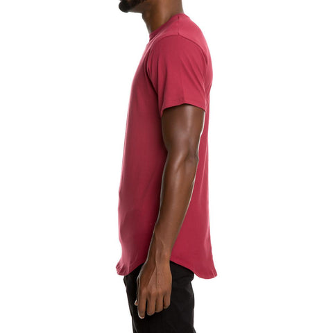 SS Scallop Tee Burgundy