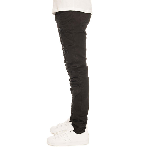 Men's Ripped Twill Denim Jeans