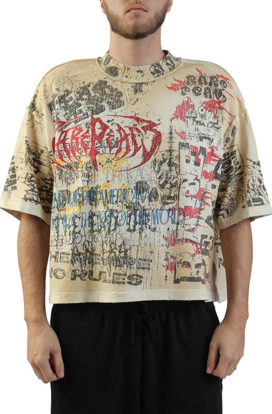 Front View All Over Print Crop T-Shirt 