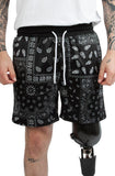 Front View Paisley Mesh Shorts