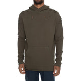 Front View Men's Distressed Hoodie