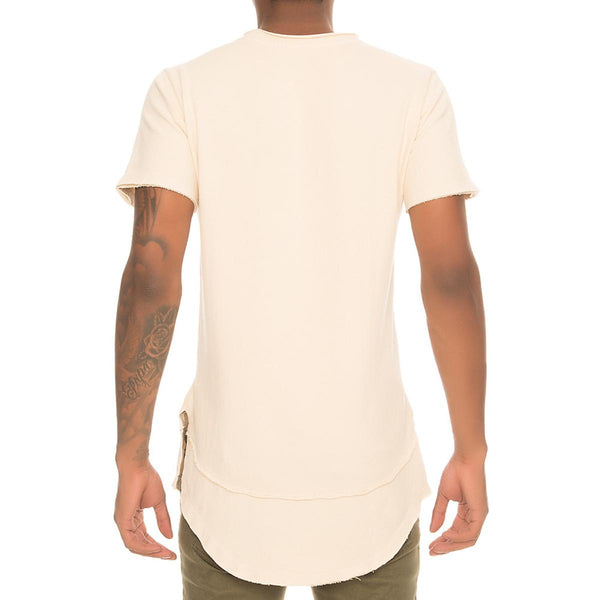 Men's Double Layer Raw Edge Tee
