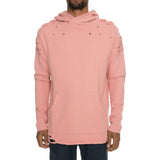 Front View Men's Salmon Distressed Hoodie