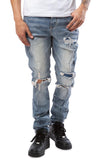 Front View Quinn Distress Basic Jeans