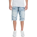 Front View Men's Denim Rip Shorts