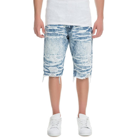JS 7340 Men's Denim Knee Rip Shorts