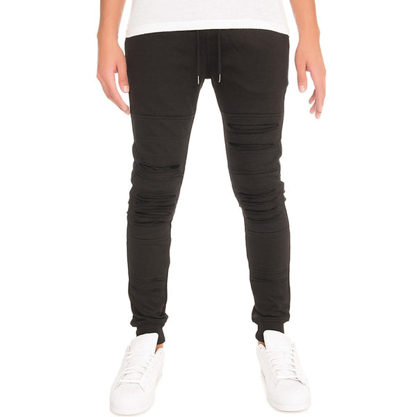 Front View Men's Ripped Joggers